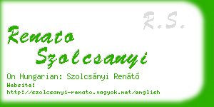 renato szolcsanyi business card