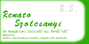 renato szolcsanyi business card